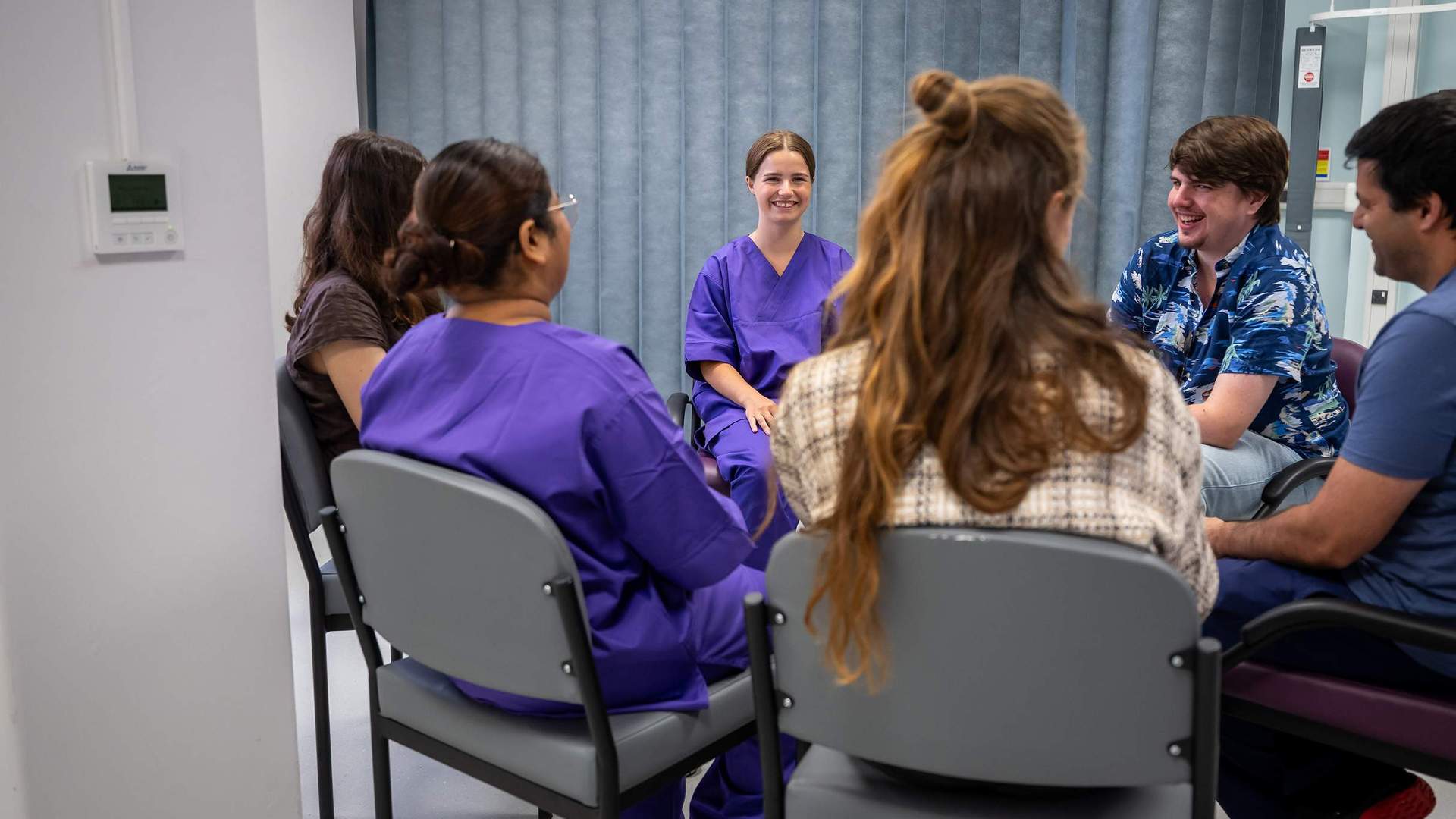 Nursing students in group discussion