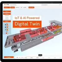 Digital twin concept showcasing IoT and AI integration for enhanced data analysis and simulation.