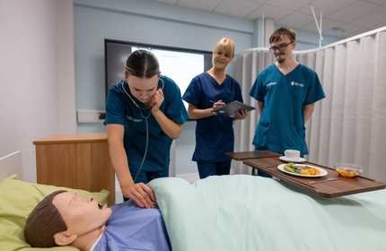 Teaching scenario in Allied Clinical Health Hub Simulation Suite