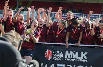 Cardiff Met WRFC celebrate becoming BUCS Super Rugby champions