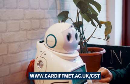 Small humanoid robot with screen