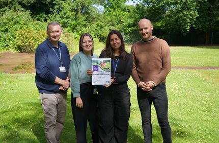 The Sustainability team celebrate their 2-star Fairtrade University award
