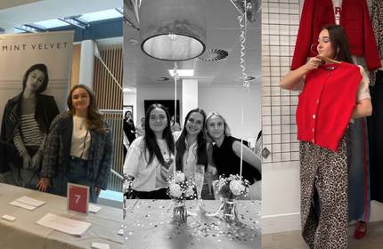 A collage featuring people showcasing a variety of stylish outfits in different settings and poses.
