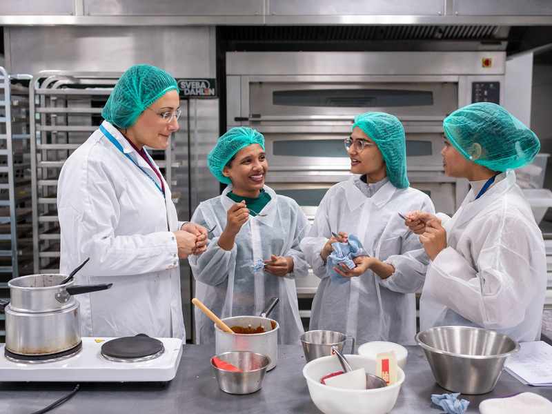 Food Science and Nutrition students in development kitchen