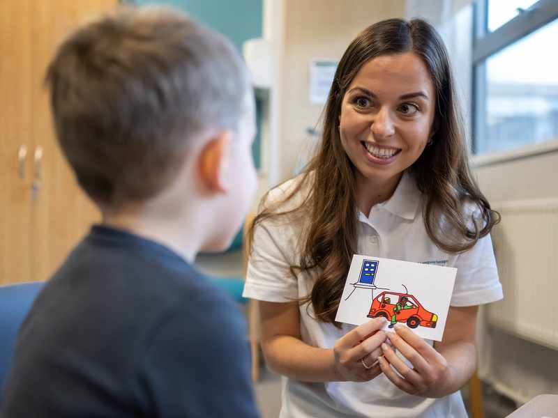 Speech and Language Therapy student with child patient
