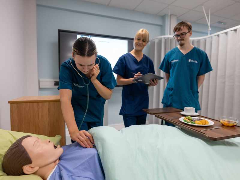 Teaching scenario in Allied Clinical Health Hub Simulation Suite