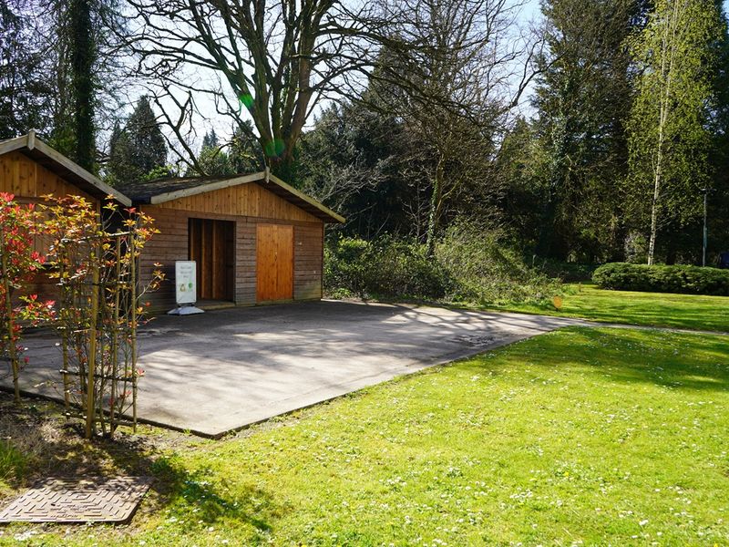 Wooden sheds on Cardiff Met campus