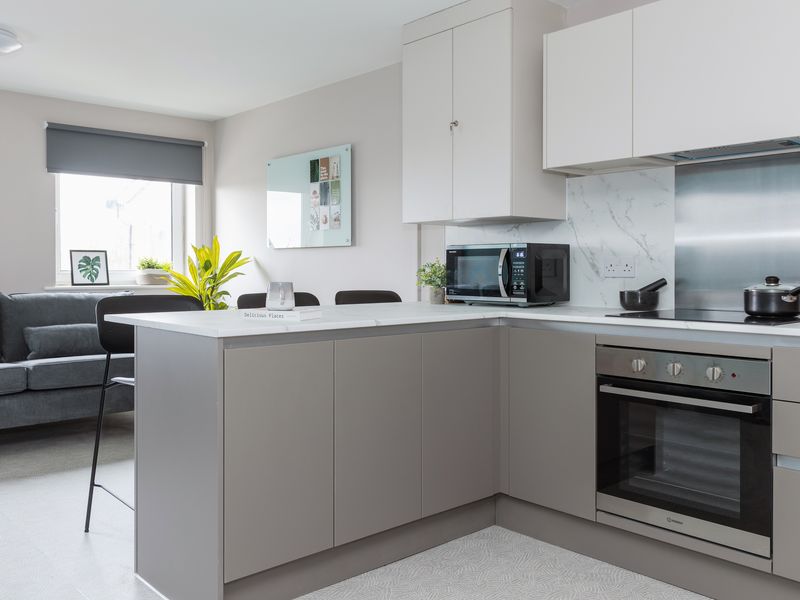 A large, open kitchen and living space