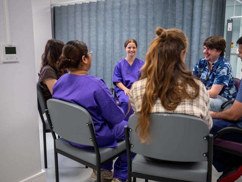 Nursing students in group discussion