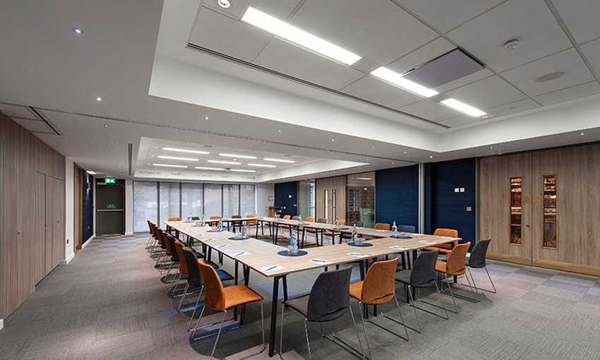 Hospitality suite view from the back of the room