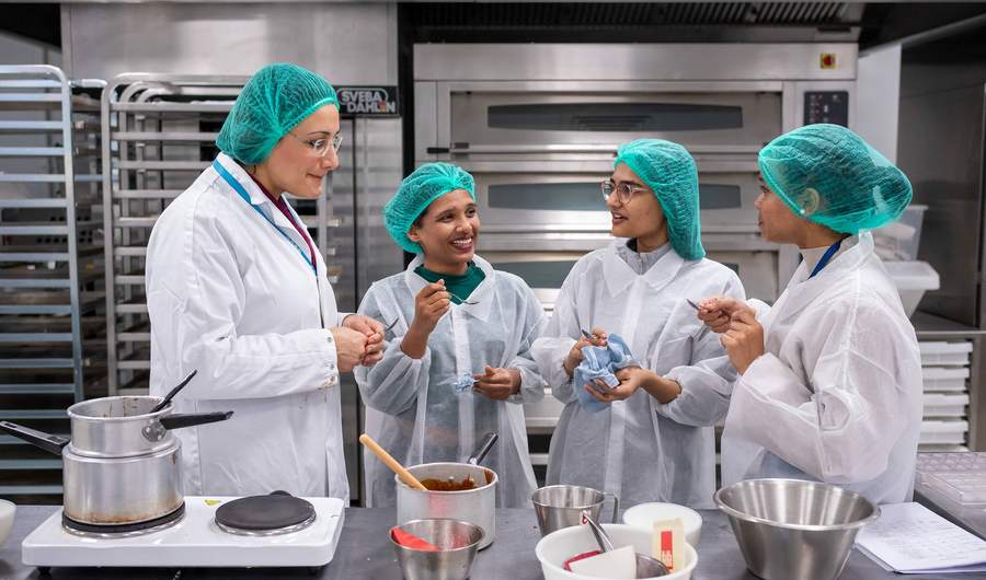 Food Science and Nutrition students in development kitchen