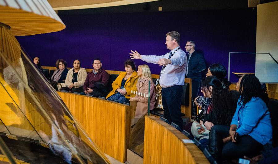 Students on visit to the Senedd