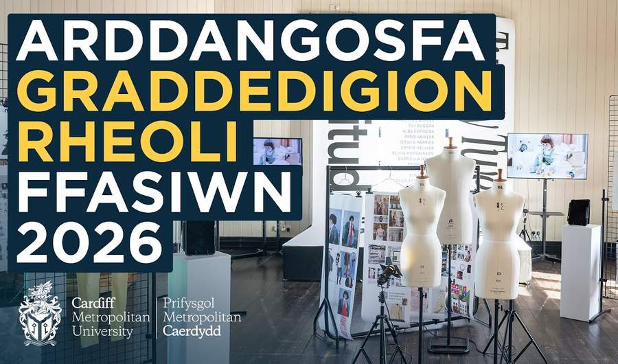 YouTube Thumbnail - Fashion Management Graduate Showcase 2026 - Welsh