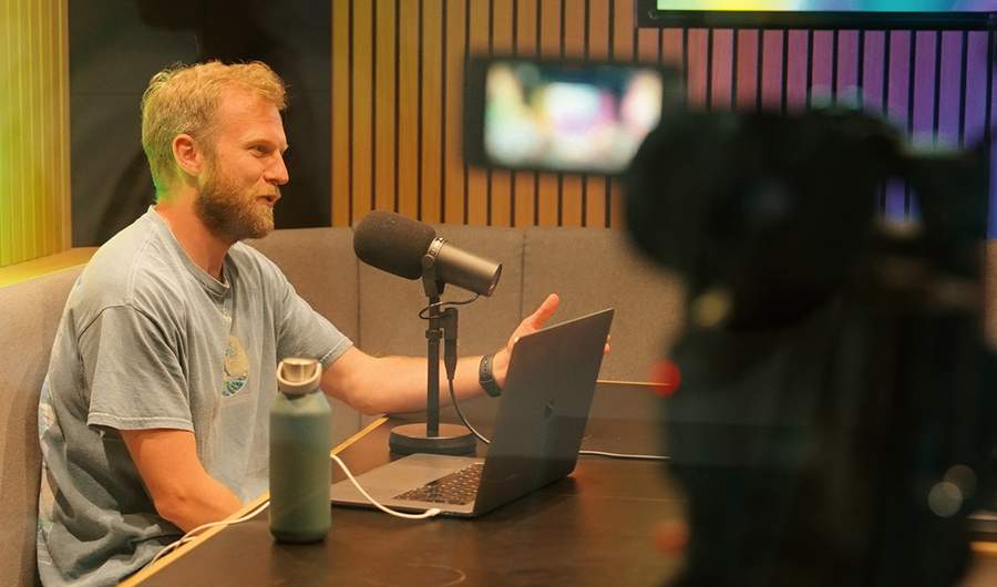 YouTube Thumbnail - Inside Cardiff Met's Podcast Studio