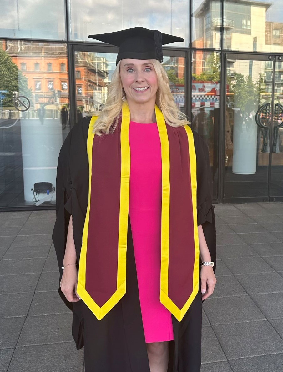 Sarah Brind in graduation gown and hat at Graduation 2023