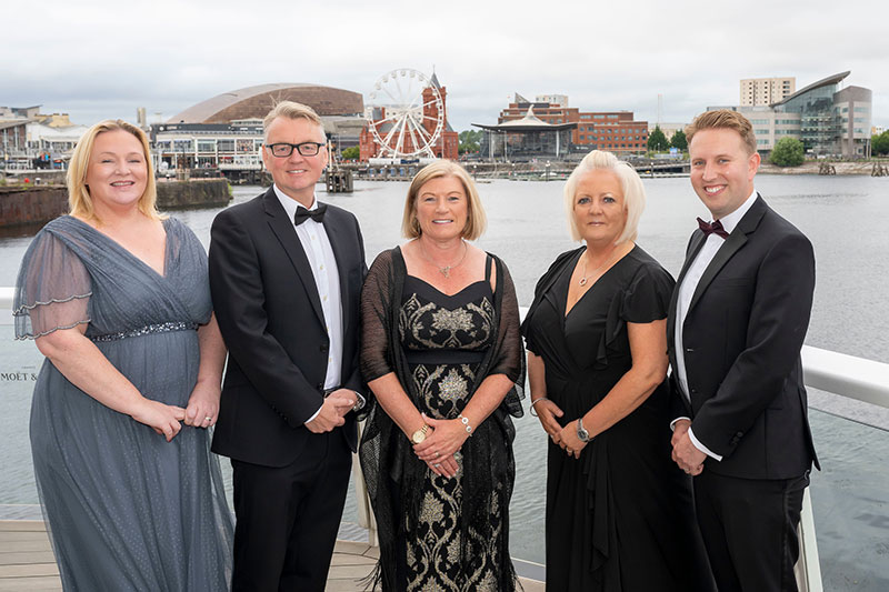 Left to right: Rebecca Edwards-Symmons, Commonwealth Games Wales CEO; Professor Sheldon Hanton, Pro-Vice Chancellor (Research); Professor Cara Aitchison, Cardiff Met Vice Chancellor; Helen Phillips MBE, Commonwealth Games Wales President; Ben O’Connell, Director of Sport at Cardiff Met