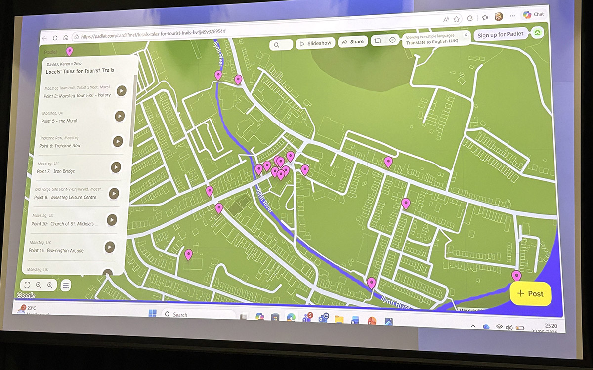 A digital map displaying the layout and streets of a city, with various landmarks marked for navigation.